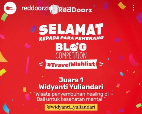 Pemenang pertama RedDoorz blog competition